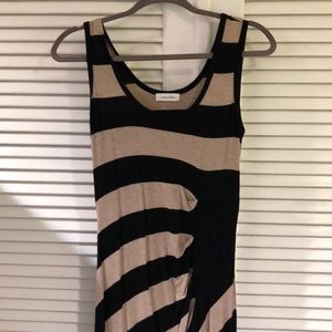 Oatmeal and Black Calvin Klein knit maxi